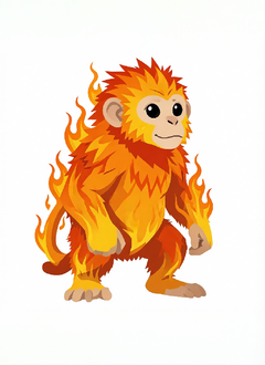 Fire monkey portrait