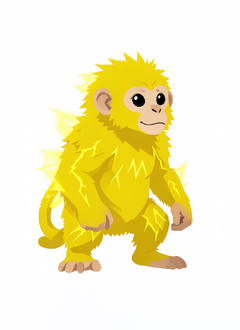 Electric monkey portrait — original