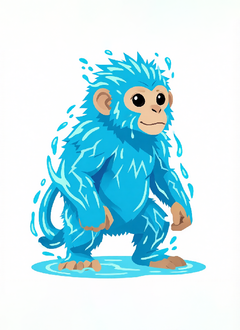 Water monkey portrait