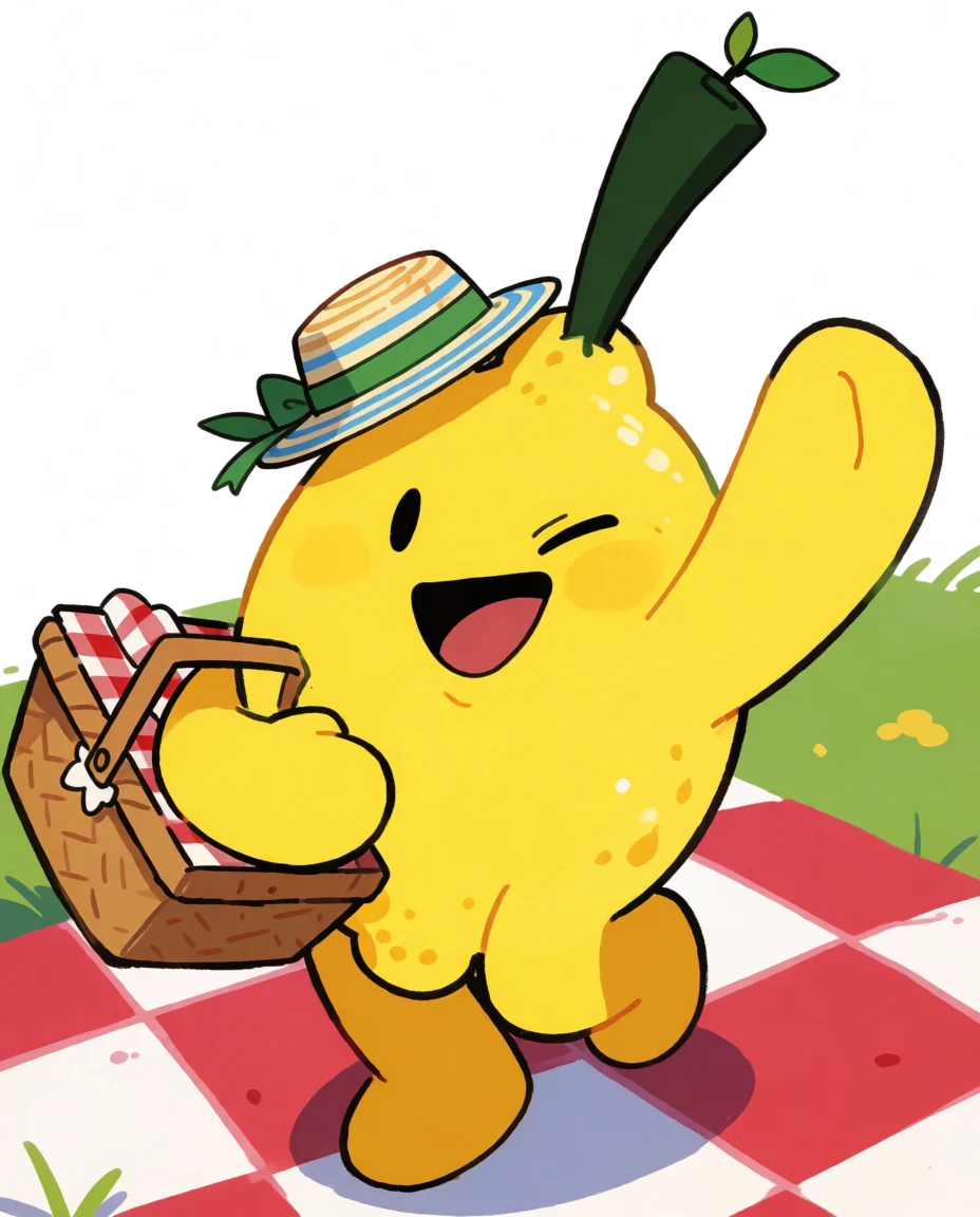 Lemon mascot made in the moodboard style 1