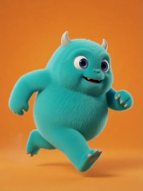 AI-generated creature character mid-action