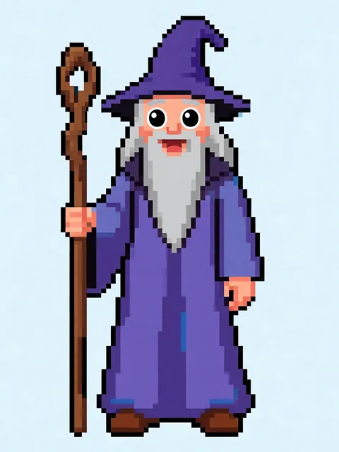 Wizard character in Cartoon style