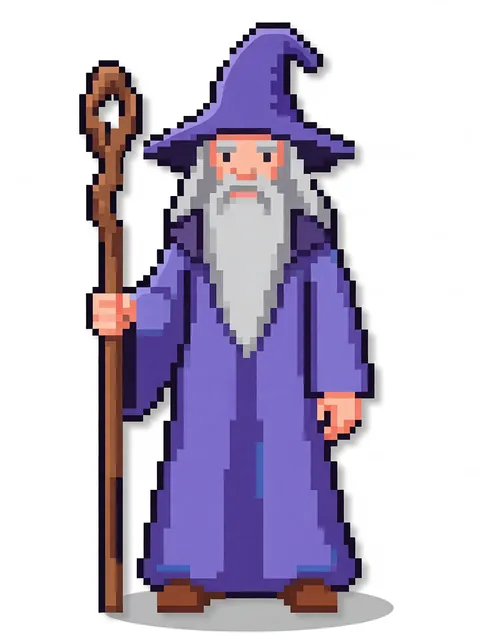 Wizard character in Mascot style