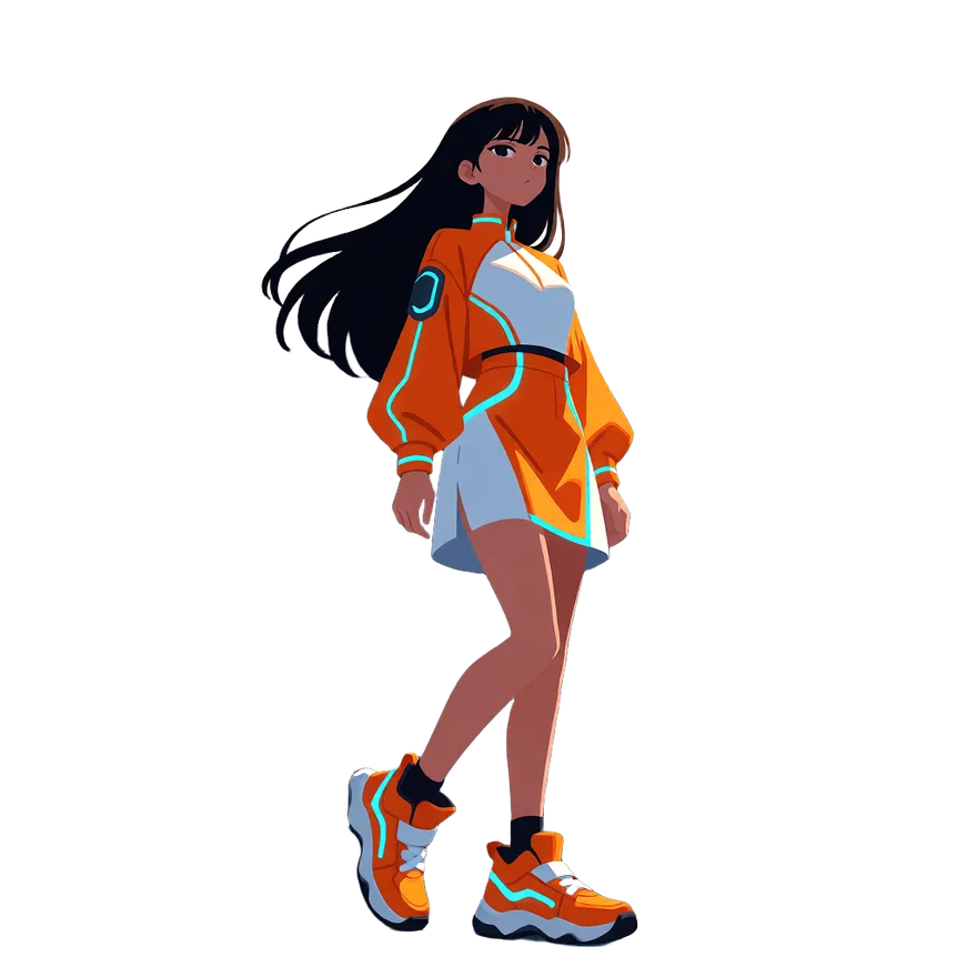 The same character cut out with the background removed