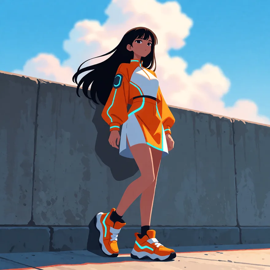 A character photographed against a busy background