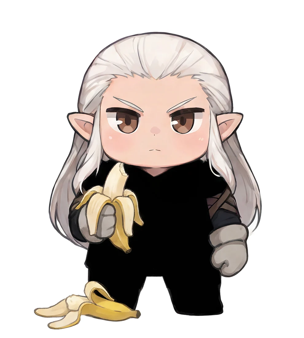 Eating a banana