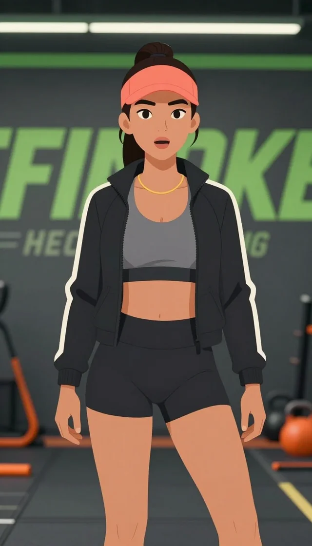 The illustrated athlete used as the character reference